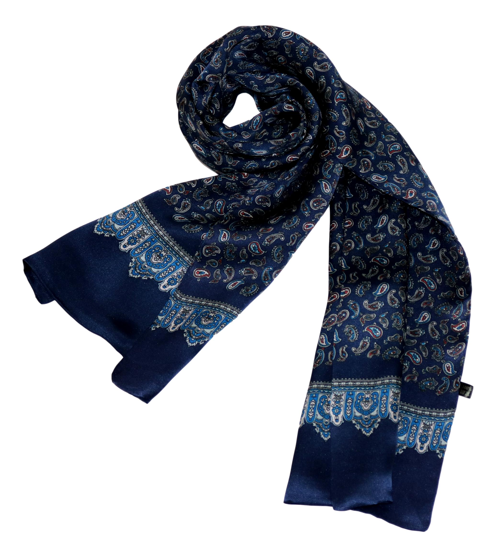 Extra long silk scarf for men. Elegant galaxy print